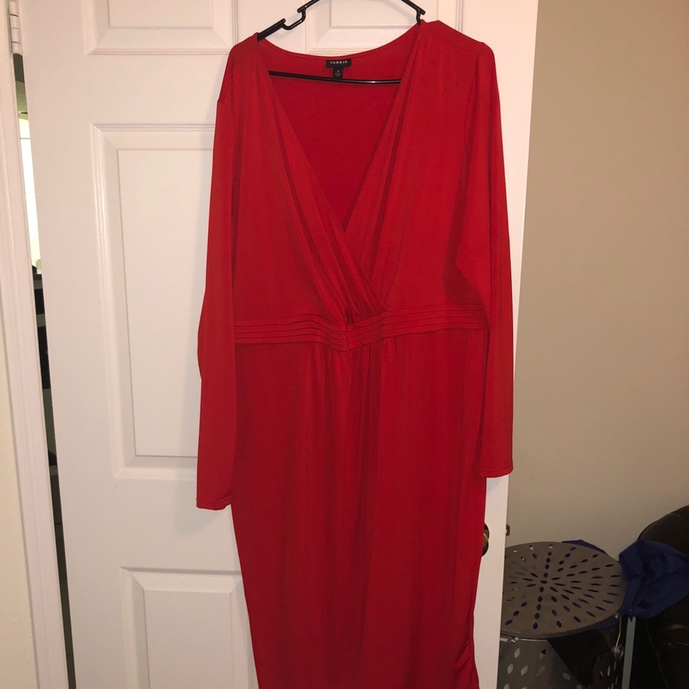 Long sleeve dress and knee length